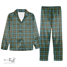 ScotsTee Shop Scottish Brisbane Modern Tartan Pajama Satin Velvet Flannel Pajama Set