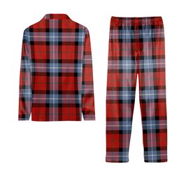 ScotsTee Shop Scottish Baillie of Polkemmet Red Ancient Tartan Pajama Satin Velvet Flannel Pajama Set
