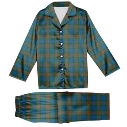 ScotsTee Shop Scottish Buchanan Hunting Ancient Tartan Pajama Satin Velvet Flannel Pajama Set
