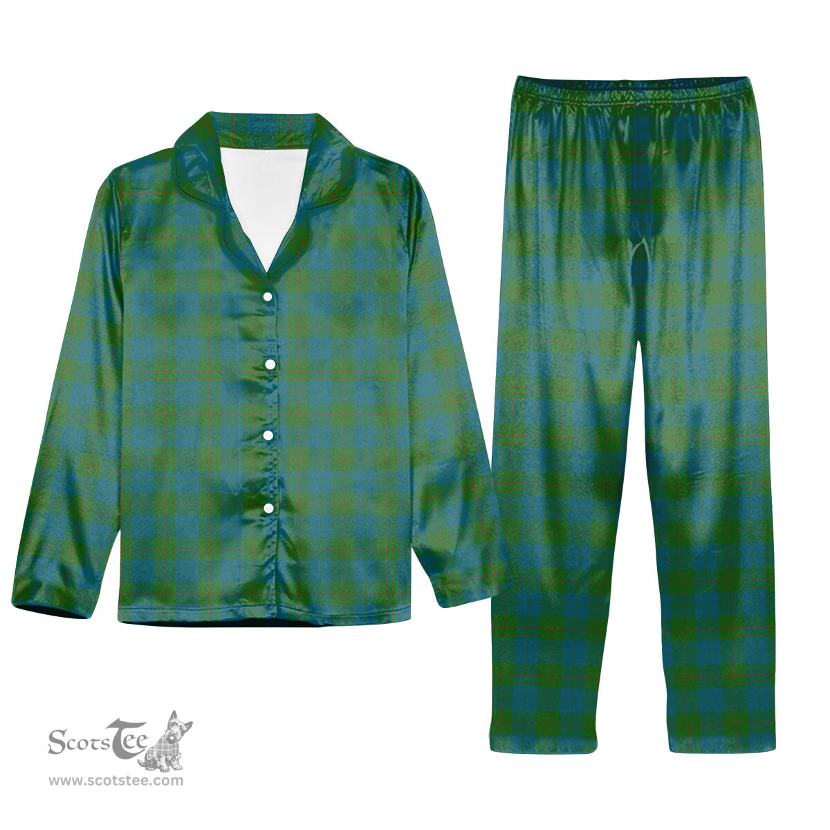 ScotsTee Shop Scottish Barclay Hunting Ancient Clan Tartan Pajama Satin Velvet Flannel Pajama Set