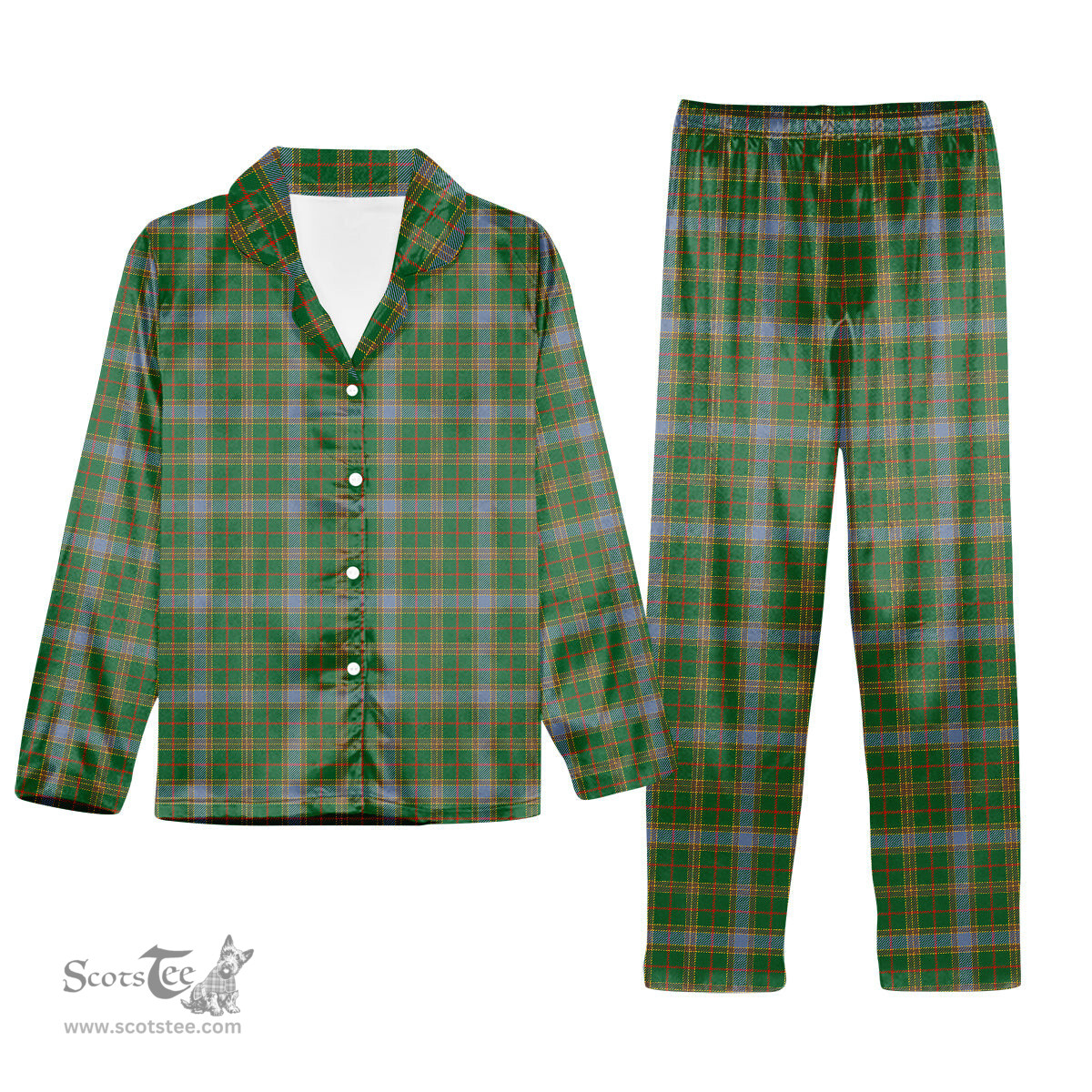 ScotsTee Shop Scottish Balfour Hunting Ancient Tartan Pajama Satin Velvet Flannel Pajama Set