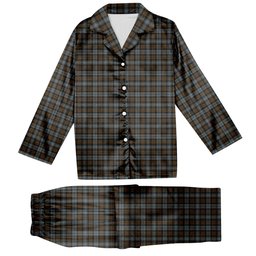 ScotsTee Shop Scottish BlackWatch Weathered Tartan Pajama Satin Velvet Flannel Pajama Set