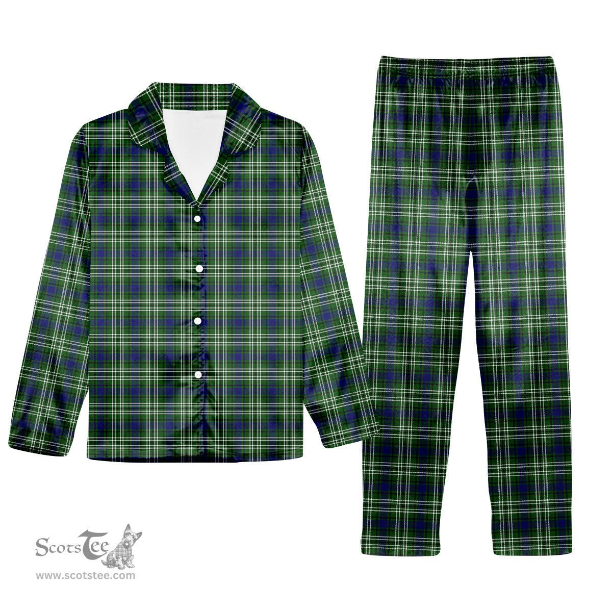ScotsTee Shop Scottish Blackadder Tartan Pajama Satin Velvet Flannel Pajama Set