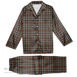 ScotsTee Shop Scottish Bruce of Kinnaird Tartan Pajama Satin Velvet Flannel Pajama Set