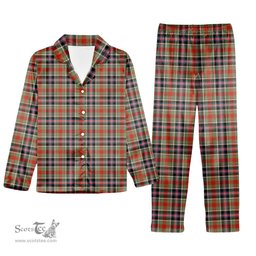 ScotsTee Shop Scottish Bruce of Kinnaird Ancient Tartan Pajama Satin Velvet Flannel Pajama Set