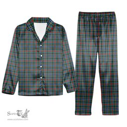 ScotsTee Shop Scottish Bisset Modern Tartan Pajama Satin Velvet Flannel Pajama Set