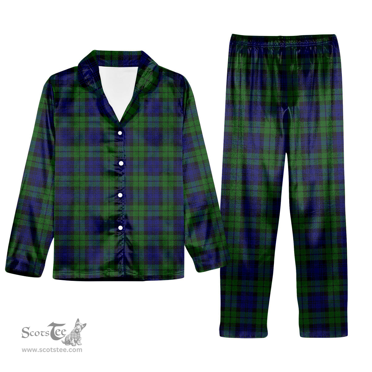 ScotsTee Shop Scottish Bannatyne SC Tartan Pajama Satin Velvet Flannel Pajama Set