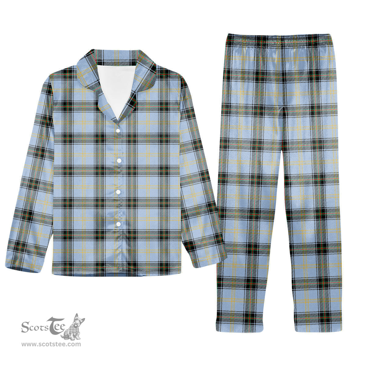ScotsTee Shop Scottish Baxter of Balgavies Ancient Tartan Pajama Satin Velvet Flannel Pajama Set