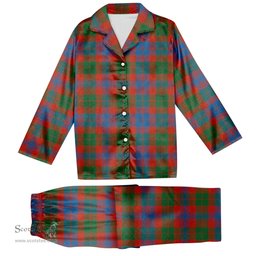 ScotsTee Shop Scottish Black Watch Pipe Band Ancient Tartan Pajama Satin Velvet Flannel Pajama Set