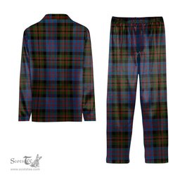 ScotsTee Shop Scottish Bowie Black Tartan Pajama Satin Velvet Flannel Pajama Set