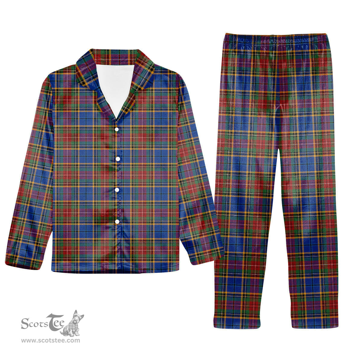 ScotsTee Shop Scottish Beattie (Beatty) Modern Tartan Pajama Satin Velvet Flannel Pajama Set