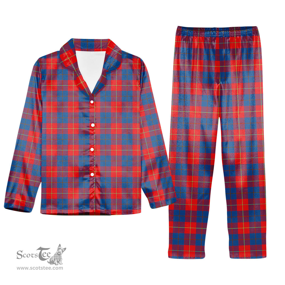 ScotsTee Shop Scottish Blane Tartan Pajama Satin Velvet Flannel Pajama Set