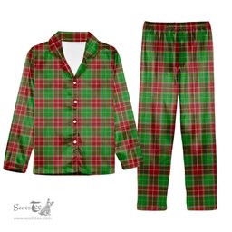 ScotsTee Shop Scottish Baxter Modern Tartan Pajama Satin Velvet Flannel Pajama Set