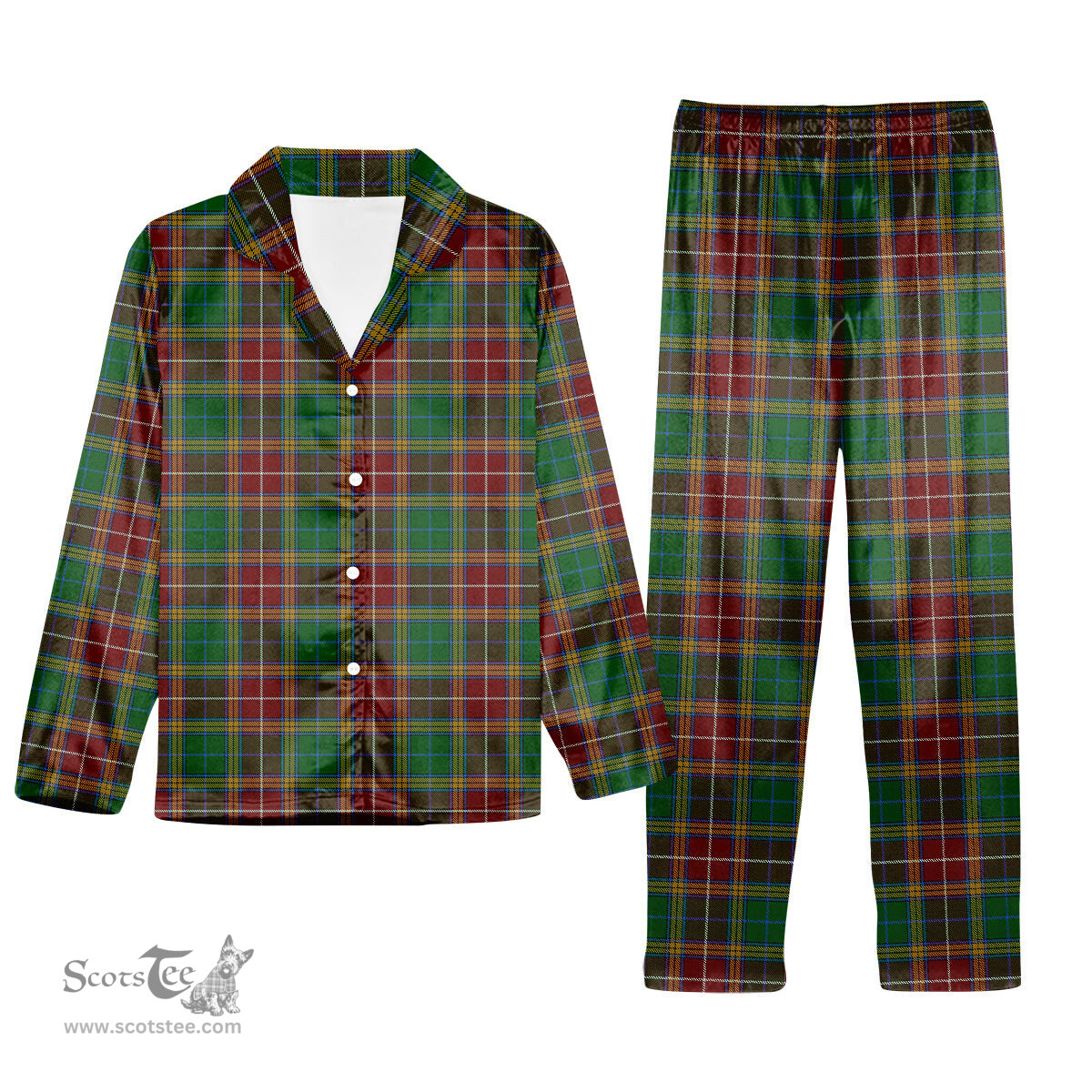 ScotsTee Shop Scottish Baxter Tartan Pajama Satin Velvet Flannel Pajama Set