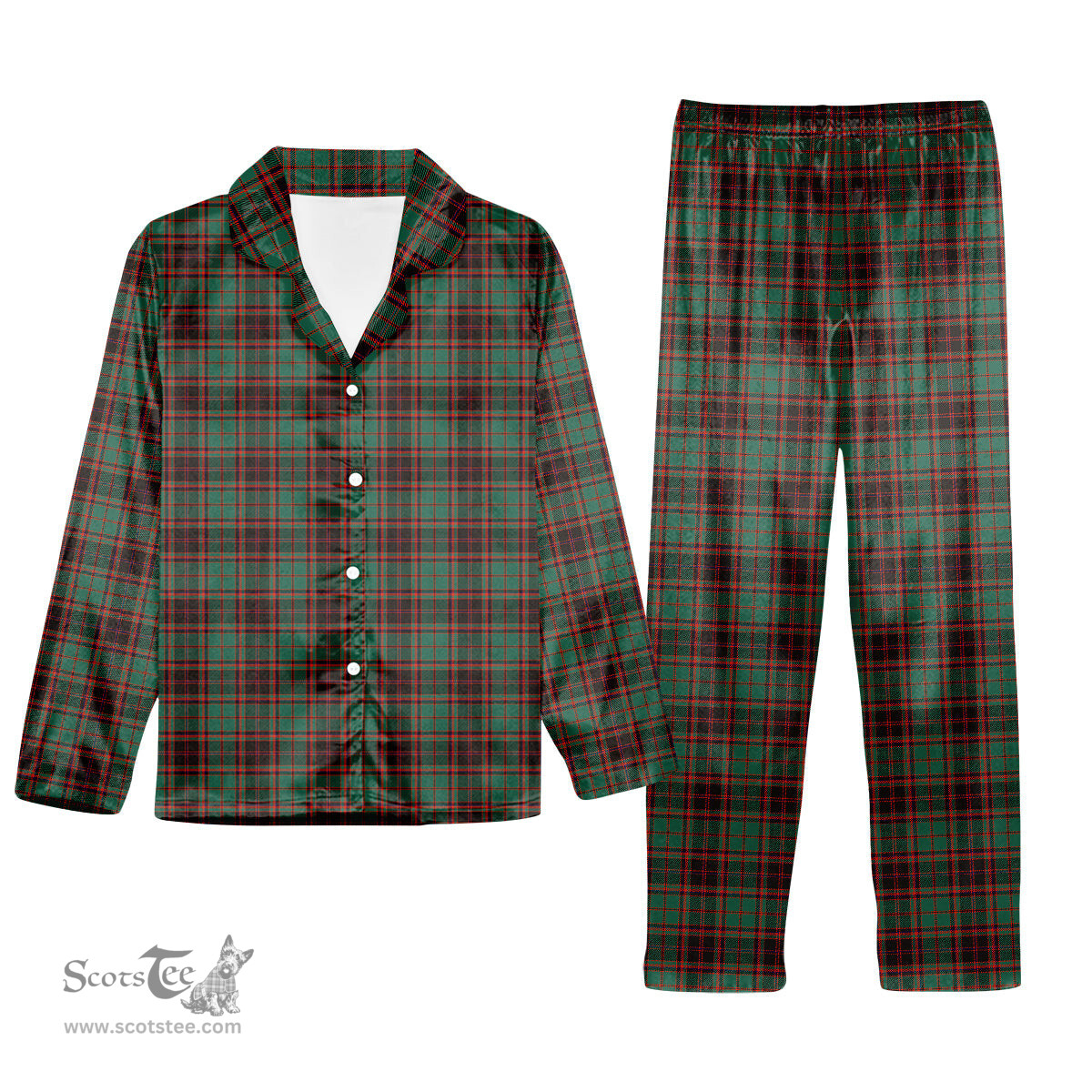 ScotsTee Shop Scottish Buchan Ancient Tartan Pajama Satin Velvet Flannel Pajama Set