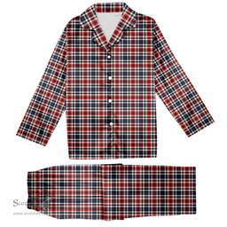 ScotsTee Shop Scottish Bell Border (Bell Southern Bell) Modern Tartan Pajama Satin Velvet Flannel Pajama Set