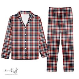 ScotsTee Shop Scottish Bell Border (Bell Southern Bell) Modern Tartan Pajama Satin Velvet Flannel Pajama Set