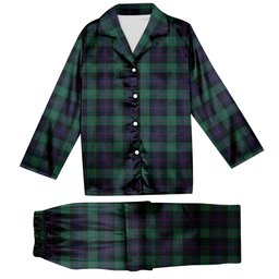 ScotsTee Shop Scottish Blair Modern Tartan Pajama Satin Velvet Flannel Pajama Set