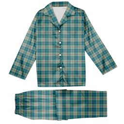 ScotsTee Shop Scottish Barclay Hunting #2 Ancient Clan Tartan Pajama Satin Velvet Flannel Pajama Set