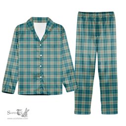ScotsTee Shop Scottish Barclay Hunting #2 Ancient Clan Tartan Pajama Satin Velvet Flannel Pajama Set