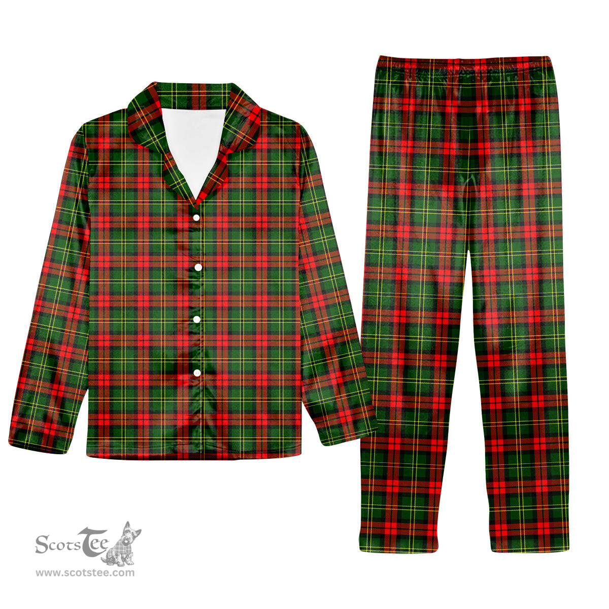 ScotsTee Shop Scottish Blackstock Tartan Pajama Satin Velvet Flannel Pajama Set