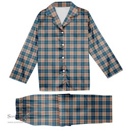 ScotsTee Shop Scottish Barclay Hunting #2 Modern Clan Tartan Pajama Satin Velvet Flannel Pajama Set