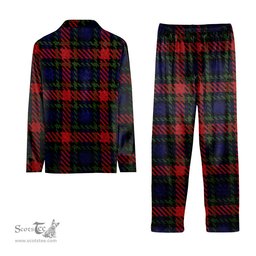 ScotsTee Shop Scottish Clark (Lion) Red Tartan Pajama Satin Velvet Flannel Pajama Set
