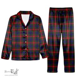 ScotsTee Shop Scottish Clark (Lion) Red Tartan Pajama Satin Velvet Flannel Pajama Set