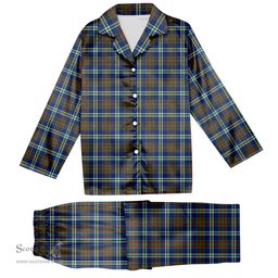 ScotsTee Shop Scottish Cathcart Modern Tartan Pajama Satin Velvet Flannel Pajama Set