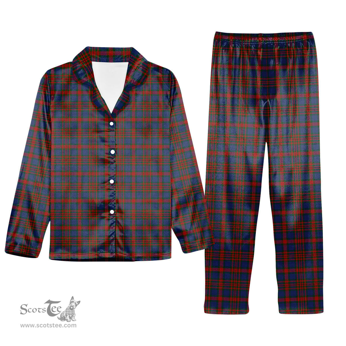 ScotsTee Shop Scottish Carnegie 3 Tartan Pajama Satin Velvet Flannel Pajama Set