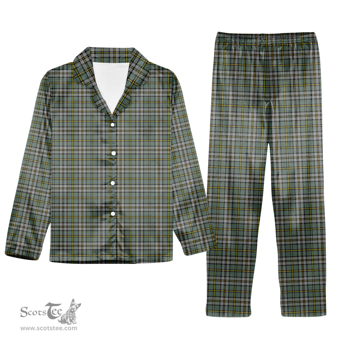 ScotsTee Shop Scottish Cape Breton Island Canada Tartan Pajama Satin Velvet Flannel Pajama Set