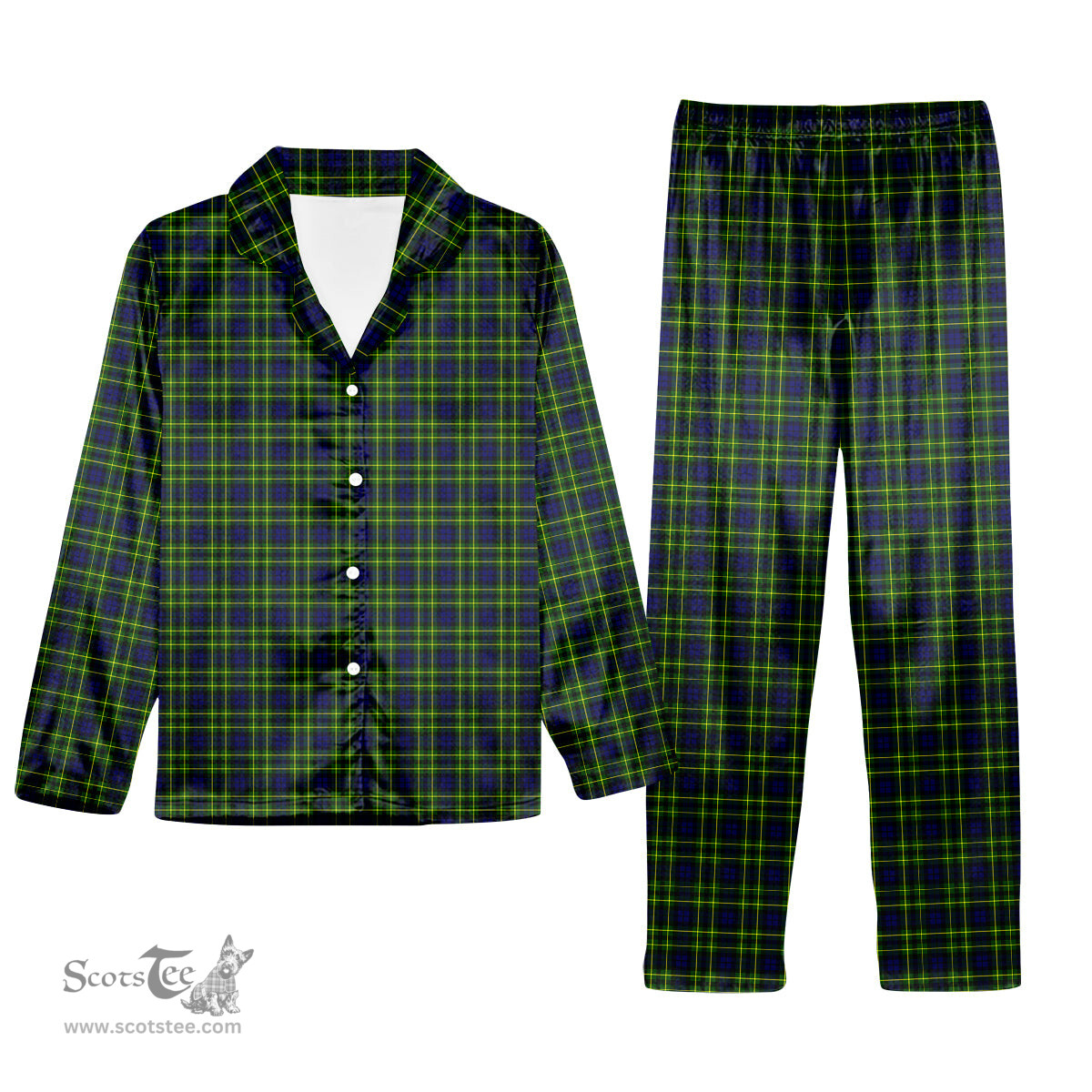ScotsTee Shop Scottish Campbell of Breadalbane Modern Tartan Pajama Satin Velvet Flannel Pajama Set