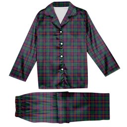 ScotsTee Shop Scottish Cairns of Finavon Modern Tartan Pajama Satin Velvet Flannel Pajama Set