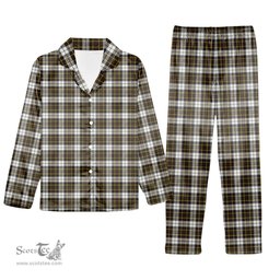ScotsTee Shop Scottish Burns Battalion Weathered Tartan Pajama Satin Velvet Flannel Pajama Set