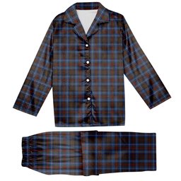 ScotsTee Shop Scottish Cockburn Brown Modern Tartan Pajama Satin Velvet Flannel Pajama Set