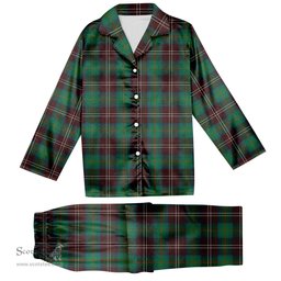 ScotsTee Shop Scottish Chisholm Hunting Ancient Tartan Pajama Satin Velvet Flannel Pajama Set