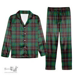 ScotsTee Shop Scottish Chisholm Hunting Ancient Tartan Pajama Satin Velvet Flannel Pajama Set