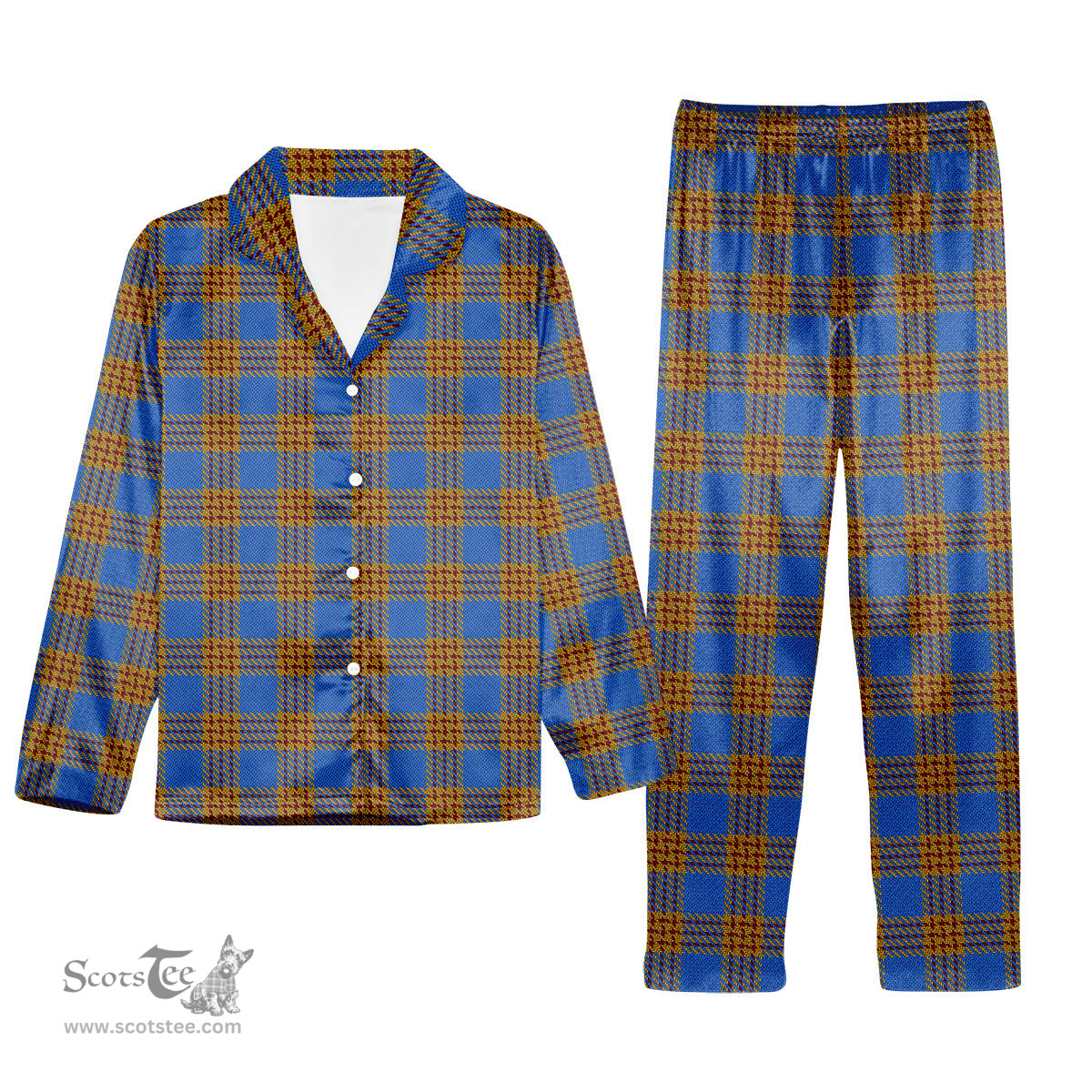 ScotsTee Shop Scottish Carlisle Ancient Tartan Pajama Satin Velvet Flannel Pajama Set