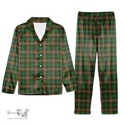 ScotsTee Shop Scottish Corcoran of Sherbrooke Tartan Pajama Satin Velvet Flannel Pajama Set