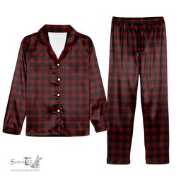 ScotsTee Shop Scottish Cameron Black and Red Tartan Pajama Satin Velvet Flannel Pajama Set