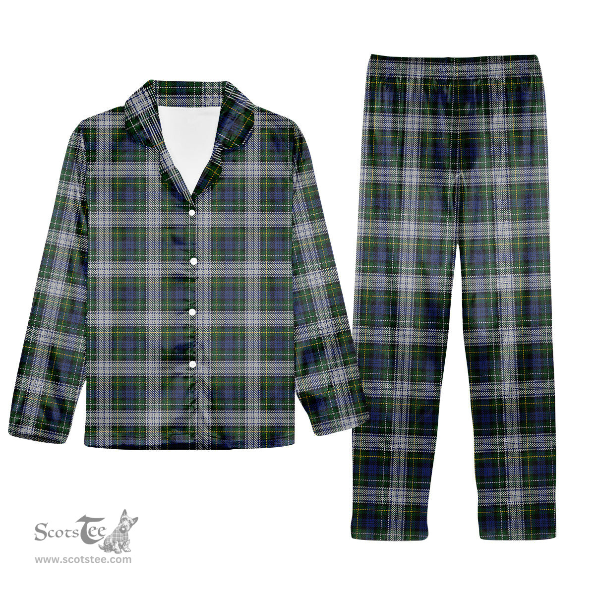 ScotsTee Shop Scottish Campbell of Lochnell Dress Tartan Pajama Satin Velvet Flannel Pajama Set
