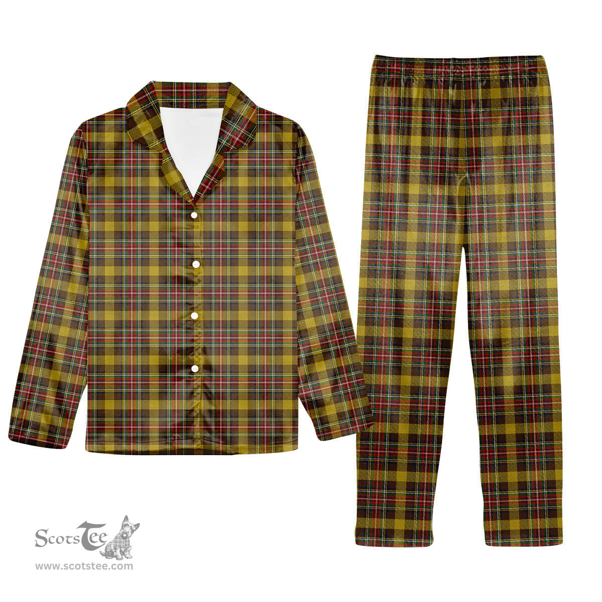 ScotsTee Shop Scottish Cree Tartan Pajama Satin Velvet Flannel Pajama Set