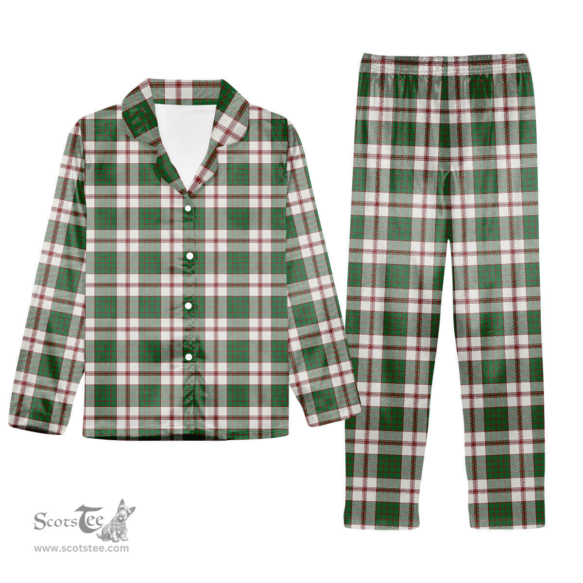 ScotsTee Shop Scottish Crawford Arisaid Dance Ancient Tartan Pajama Satin Velvet Flannel Pajama Set