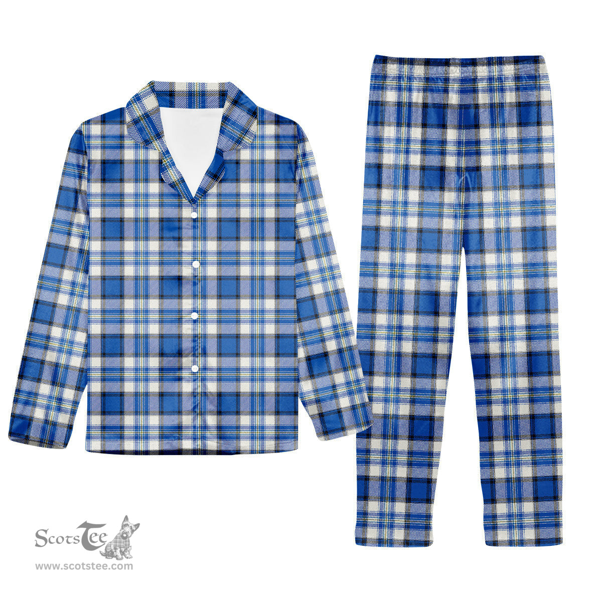 ScotsTee Shop Scottish Craig Paisley Modern Tartan Pajama Satin Velvet Flannel Pajama Set