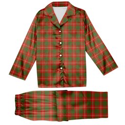 ScotsTee Shop Scottish Crawford Red Ancient Tartan Pajama Satin Velvet Flannel Pajama Set