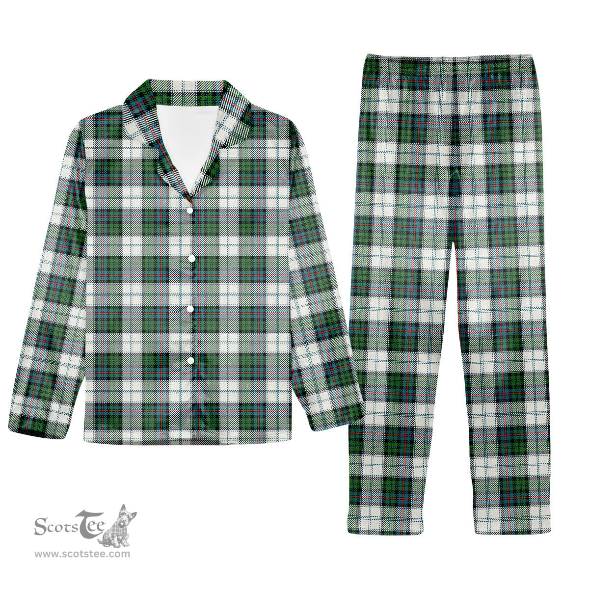 ScotsTee Shop Scottish Campbell of Cawdor Dress Ancient Tartan Pajama Satin Velvet Flannel Pajama Set