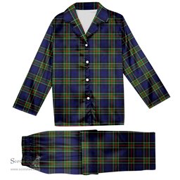 ScotsTee Shop Scottish Colquhoun Modern Tartan Pajama Satin Velvet Flannel Pajama Set