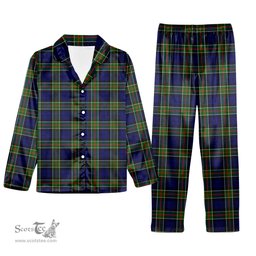 ScotsTee Shop Scottish Colquhoun Modern Tartan Pajama Satin Velvet Flannel Pajama Set