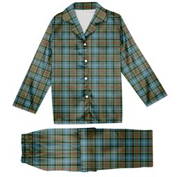 ScotsTee Shop Scottish Caldwell Tartan Pajama Satin Velvet Flannel Pajama Set