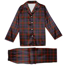 ScotsTee Shop Scottish Crosser Tartan Pajama Satin Velvet Flannel Pajama Set